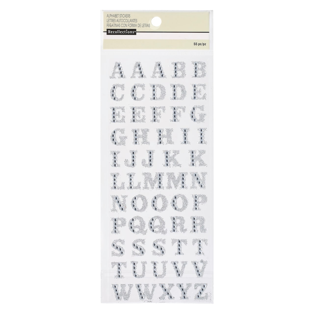 12 Packs: 55 ct. (660 total) Glitter Rhinestone Alphabet Stickers by Recollections™